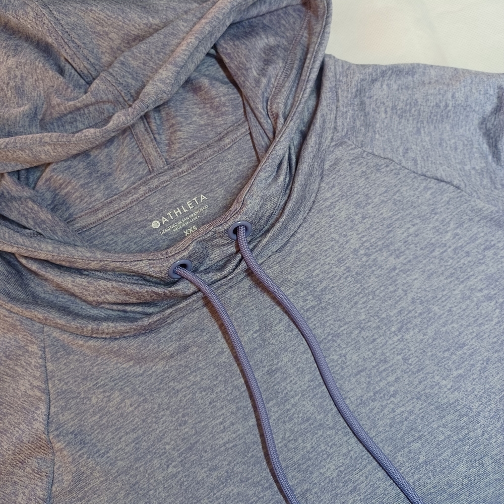 Athleta Uptempo Tunic Hoodie Brushed Heather Light Purple Size XXS NWOT